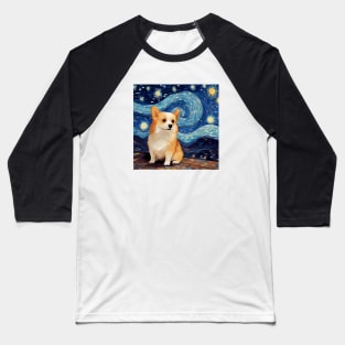 corgi, van gogh style, starry night, Post-impressionism Baseball T-Shirt